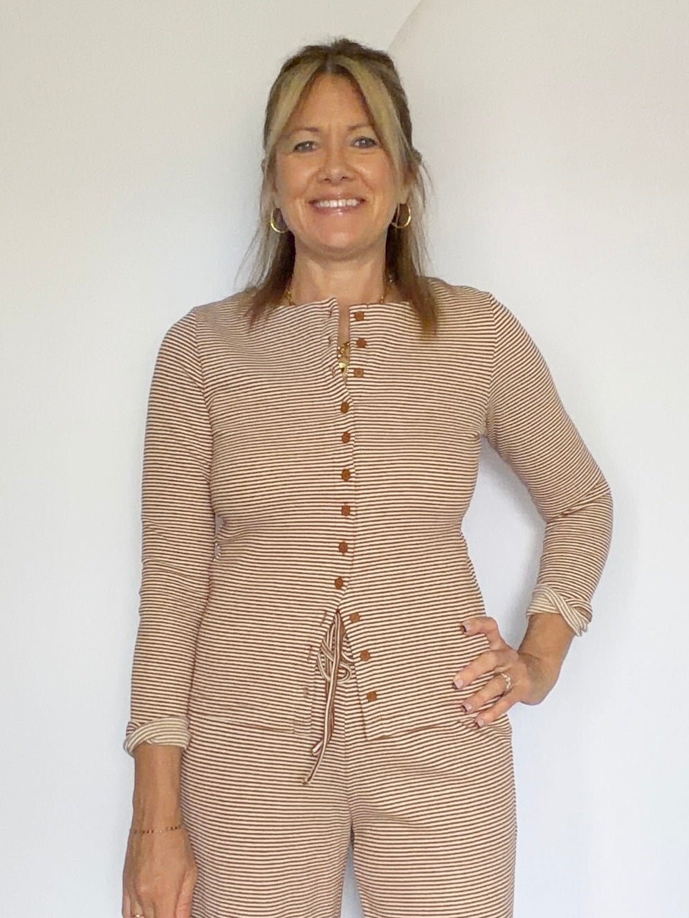 Brown Stripe Pant(part of set) - The Cozy Nest