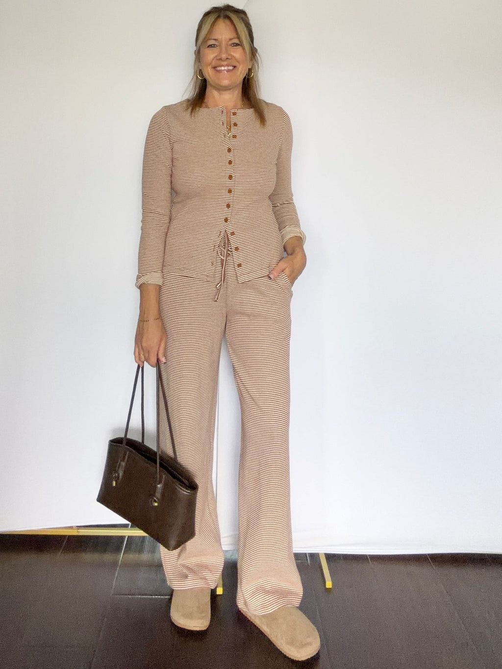 Brown Stripe Pant(part of set) - The Cozy Nest