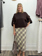 Button Sleeve Knit Sweater-Brown - The Cozy Nest
