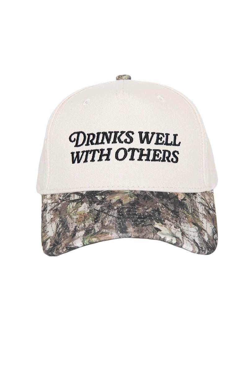 Camo Drinks Well With Others Hat - The Cozy Nest