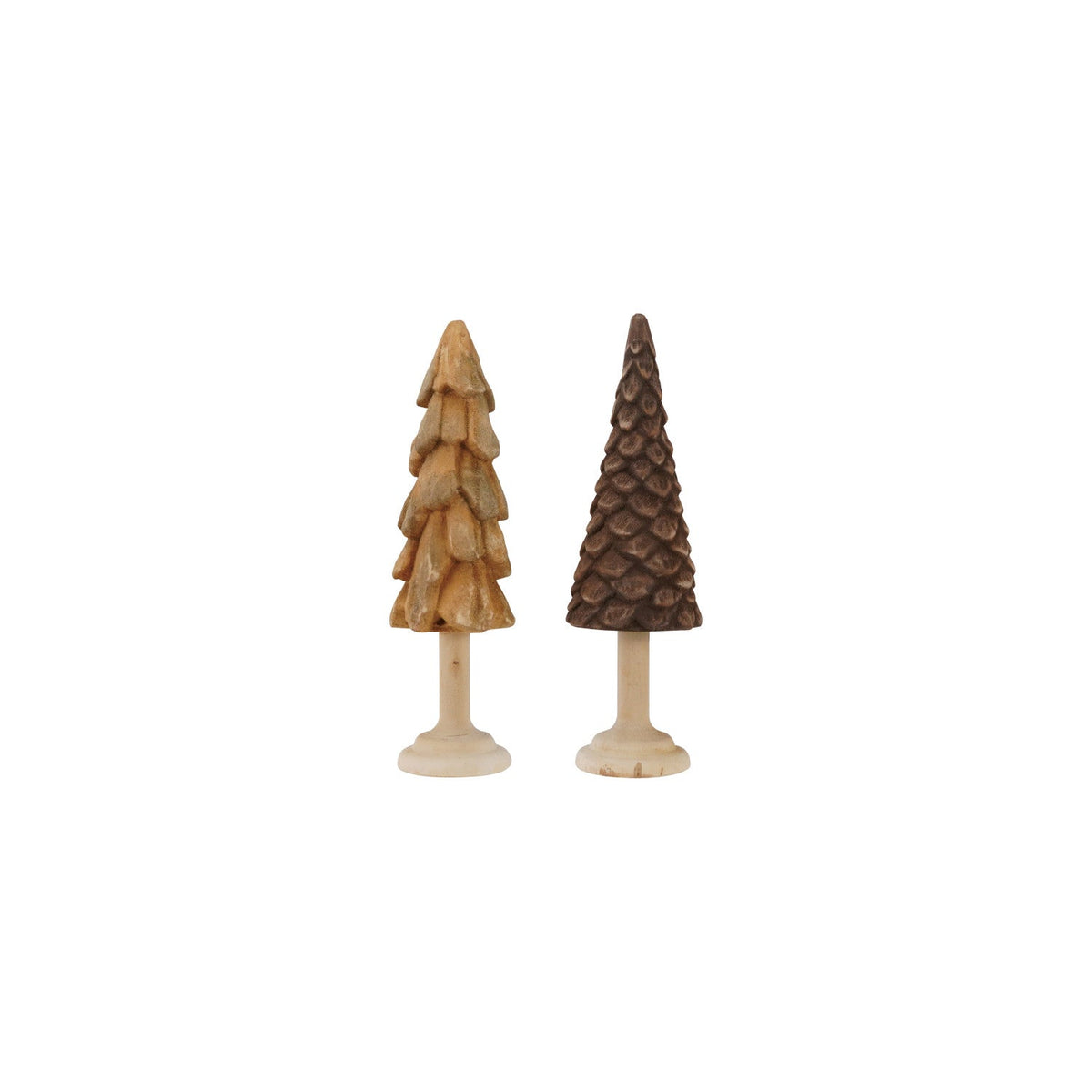Carved Wood Tree Set - The Cozy Nest