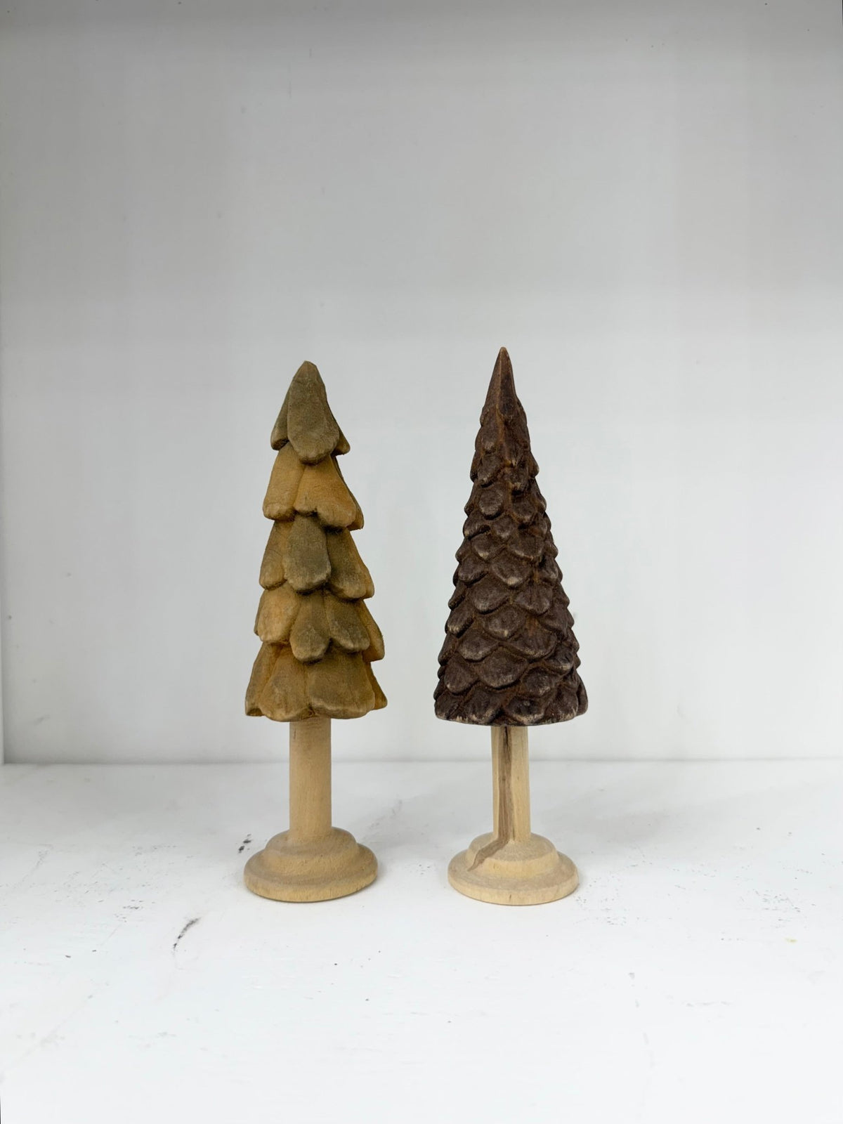Carved Wood Tree Set - The Cozy Nest