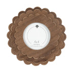Round Expresso Scalloped Wood Frame
