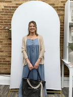 Chambray Tiered Ruffled Skirt Midi Dress - The Cozy Nest