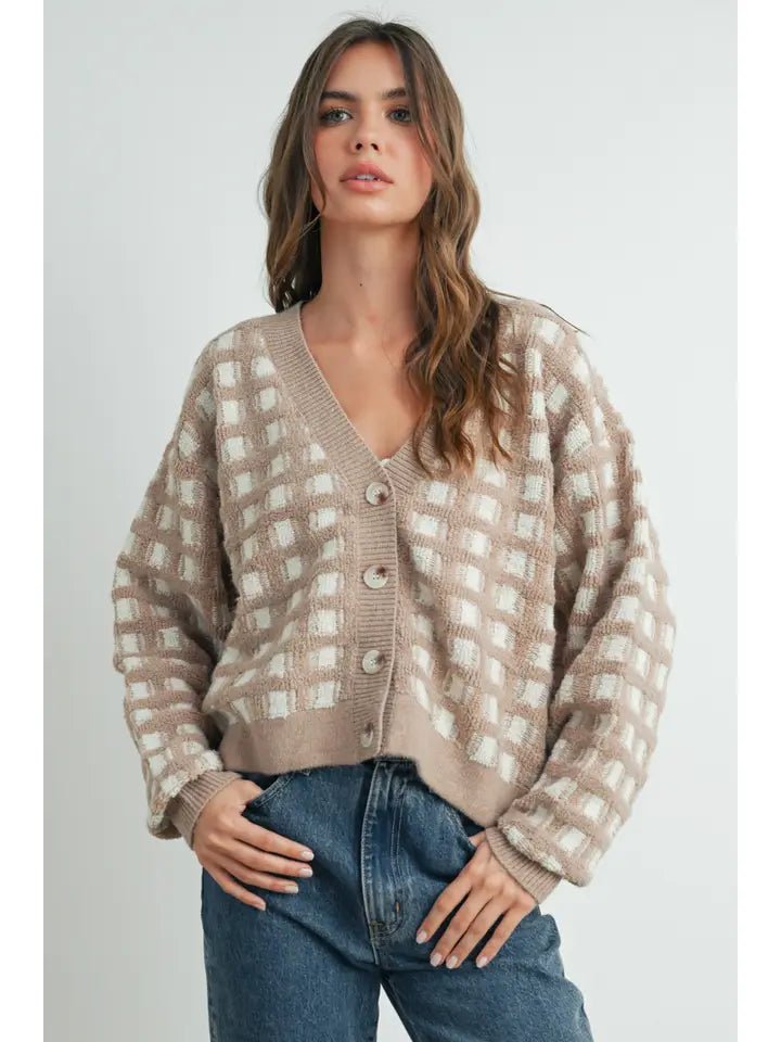 Checkered Cardigan - The Cozy Nest