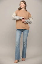 Contrast Sleeve Sweatshirt - The Cozy Nest