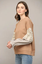 Contrast Sleeve Sweatshirt - The Cozy Nest