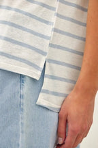 Cotton Linen Blend Relaxed Fit Striped T-Shirt - The Cozy Nest