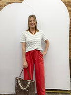 Cotton Linen Blend Relaxed Fit Striped T-Shirt - The Cozy Nest