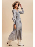 COTTON SMOCKED FLORAL BUTTON DOWN MAXI - The Cozy Nest