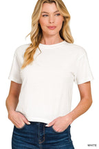 Crew Neck Short Sleeve Cropped T-shirt - The Cozy Nest