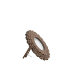 Round Expresso Scalloped Wood Frame