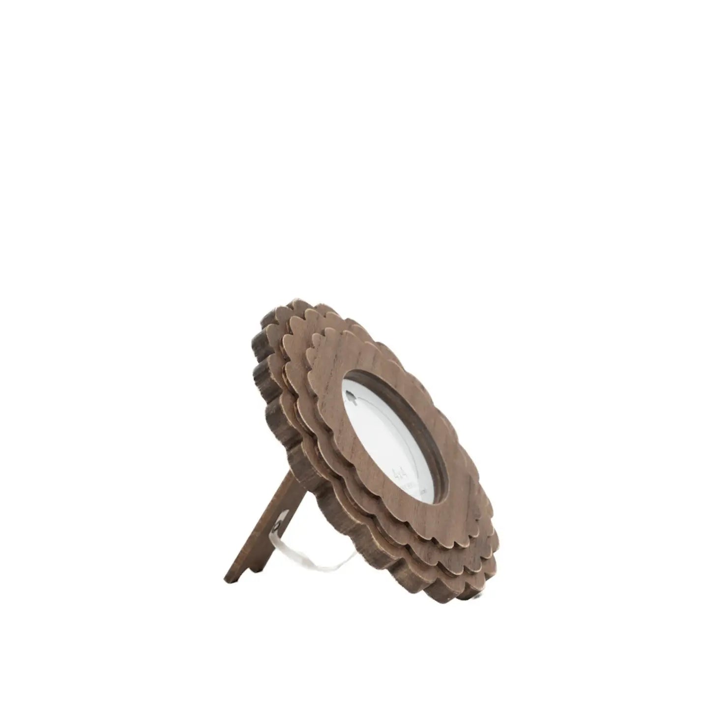 Round Expresso Scalloped Wood Frame