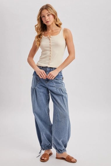Denim Balloon Pants - The Cozy Nest