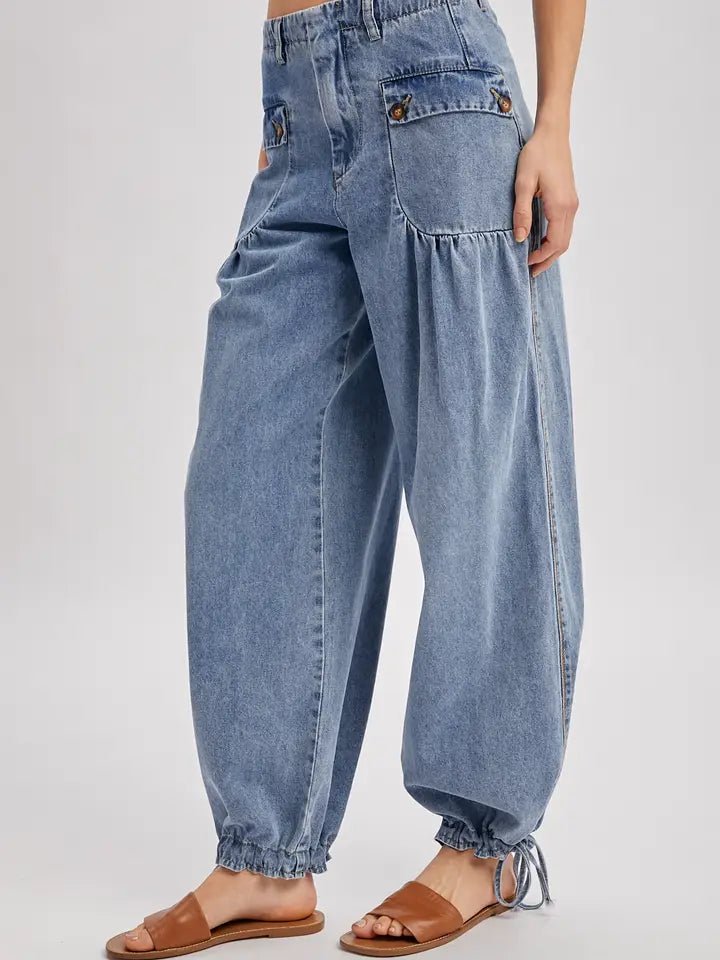 Denim Balloon Pants - The Cozy Nest