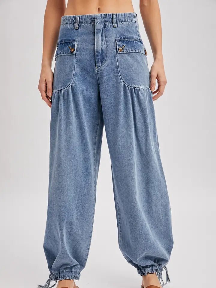 Denim Balloon Pants - The Cozy Nest
