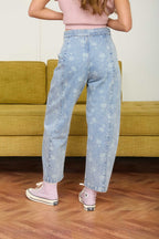 Denim Floral Pants - The Cozy Nest