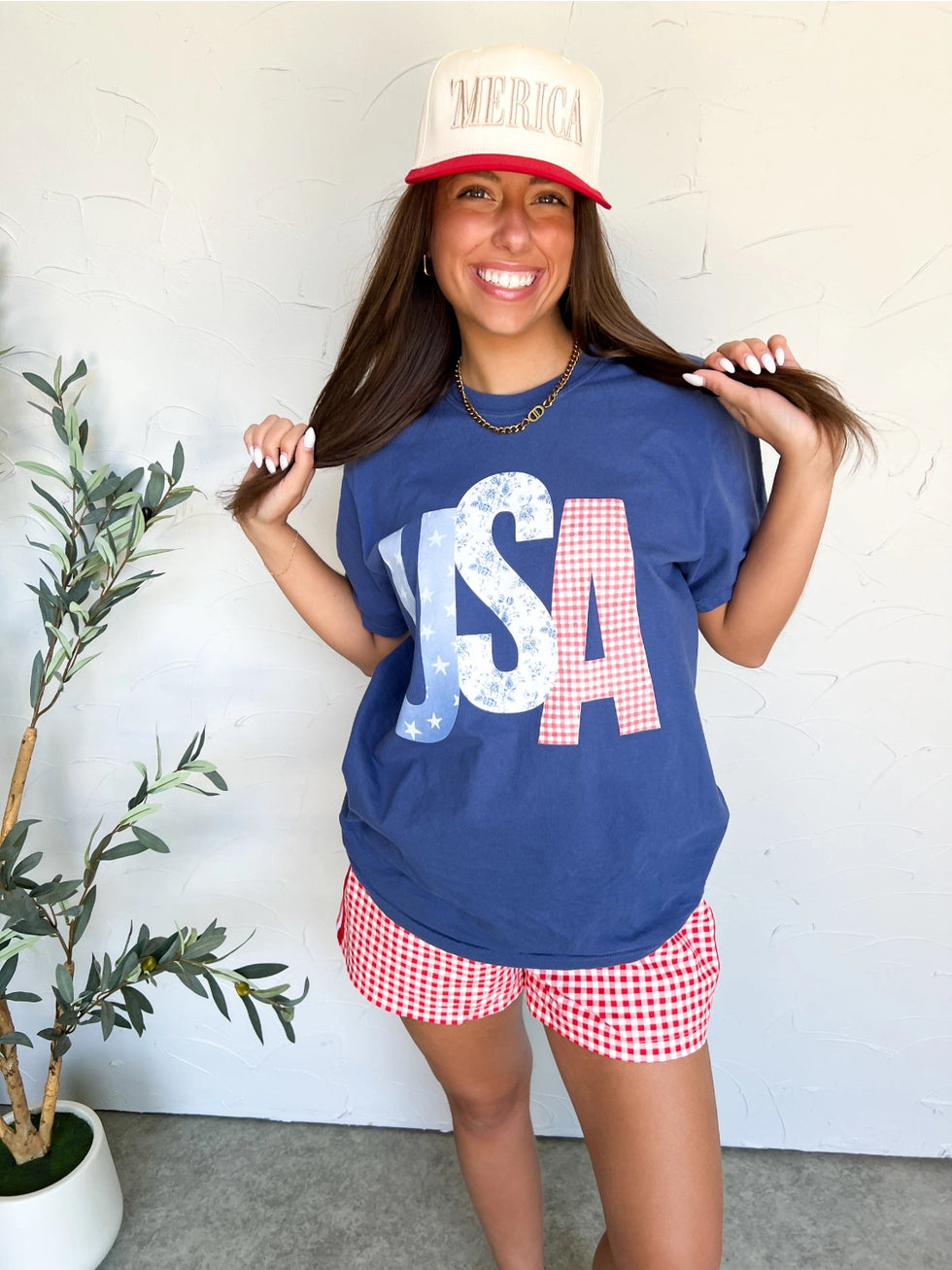 USA T Shirt In Blue