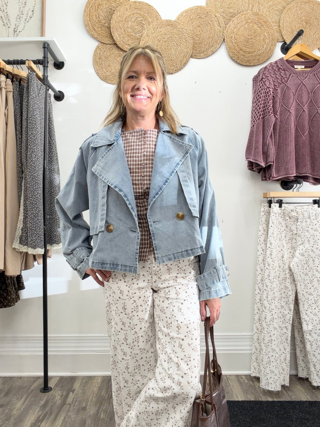 Double Breasted Denim Jacket - The Cozy Nest