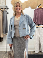 Double Breasted Denim Jacket - The Cozy Nest
