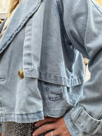 Double Breasted Denim Jacket - The Cozy Nest