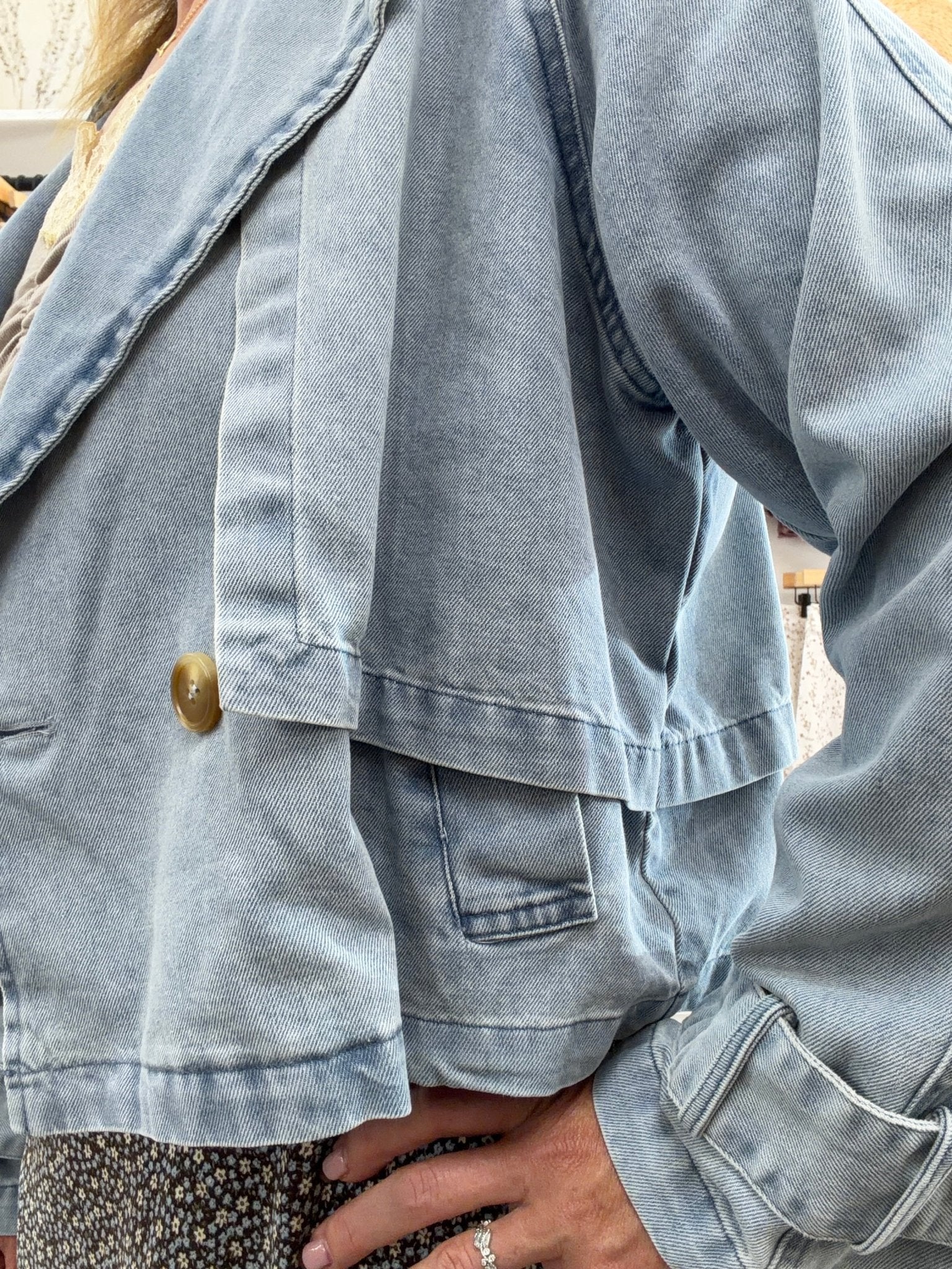 Double Breasted Denim Jacket - The Cozy Nest