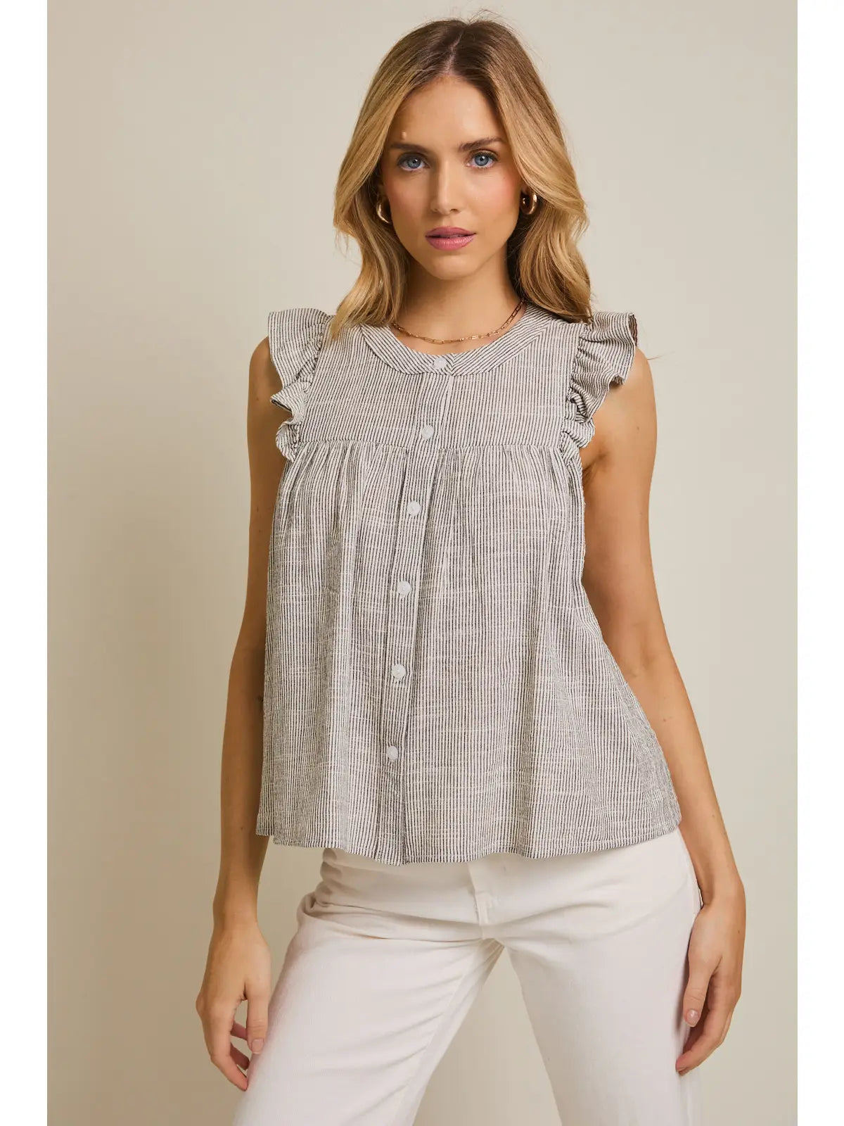 Black Stripe Sleeveless Top