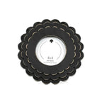 Round Black Scalloped Wood Frame