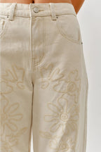 Embroidered Barrel Pants - The Cozy Nest