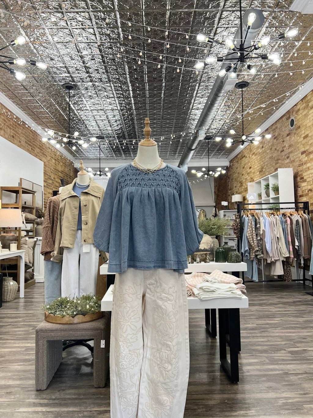 Embroidered Barrel Pants - The Cozy Nest