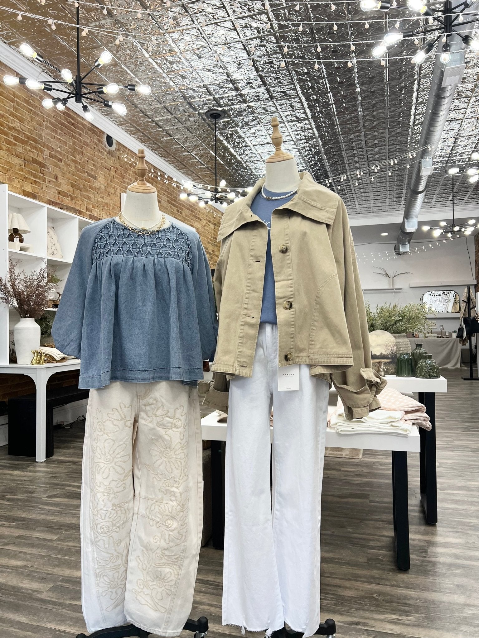 Embroidered Barrel Pants - The Cozy Nest