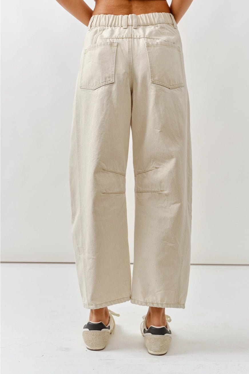 Embroidered Barrel Pants - The Cozy Nest