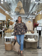 Embroidered Yoke Floral Blouse - The Cozy Nest