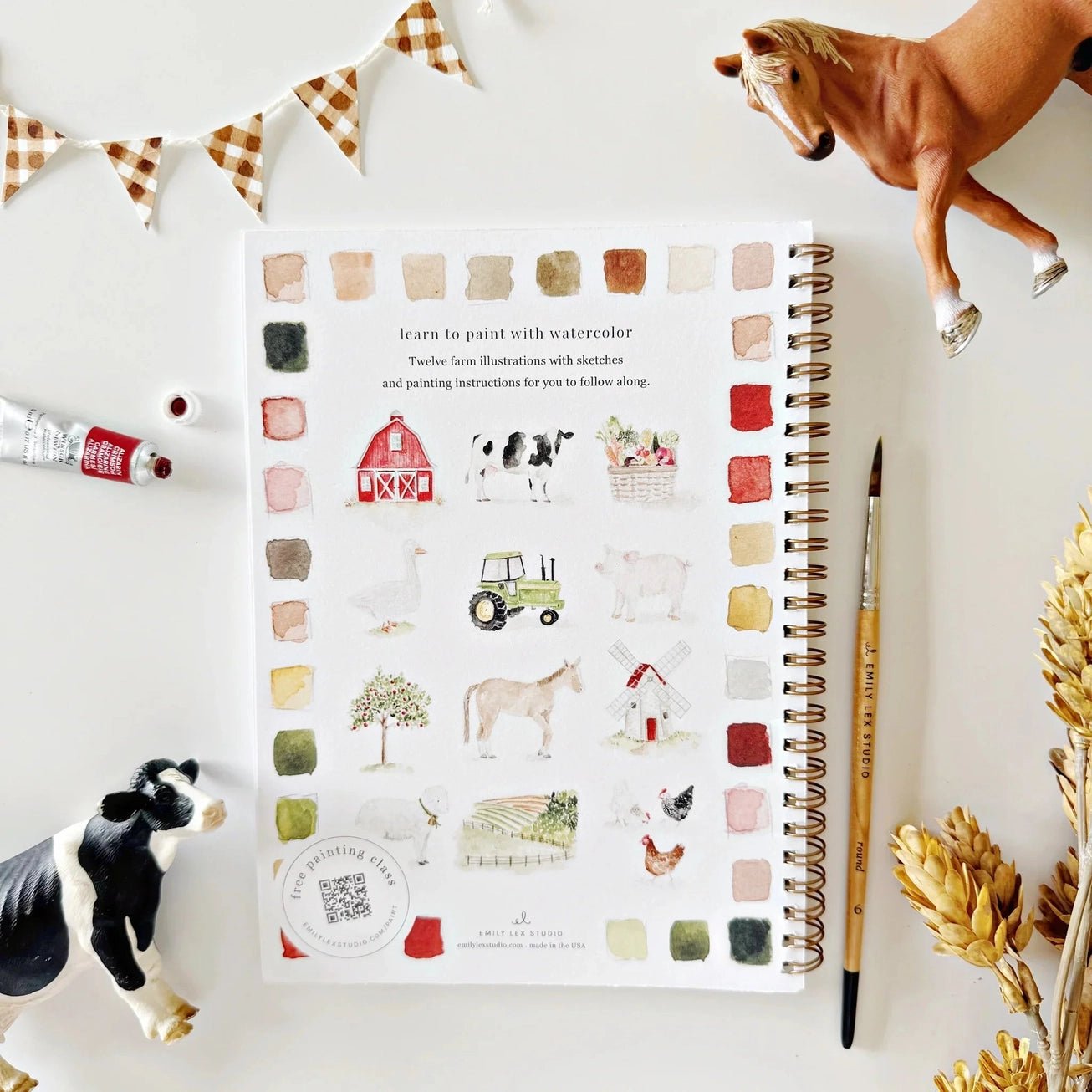 Farm Watercolor Workbook - The Cozy Nest