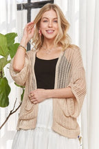 Fishnet Short Sleeve Cardigan - The Cozy Nest