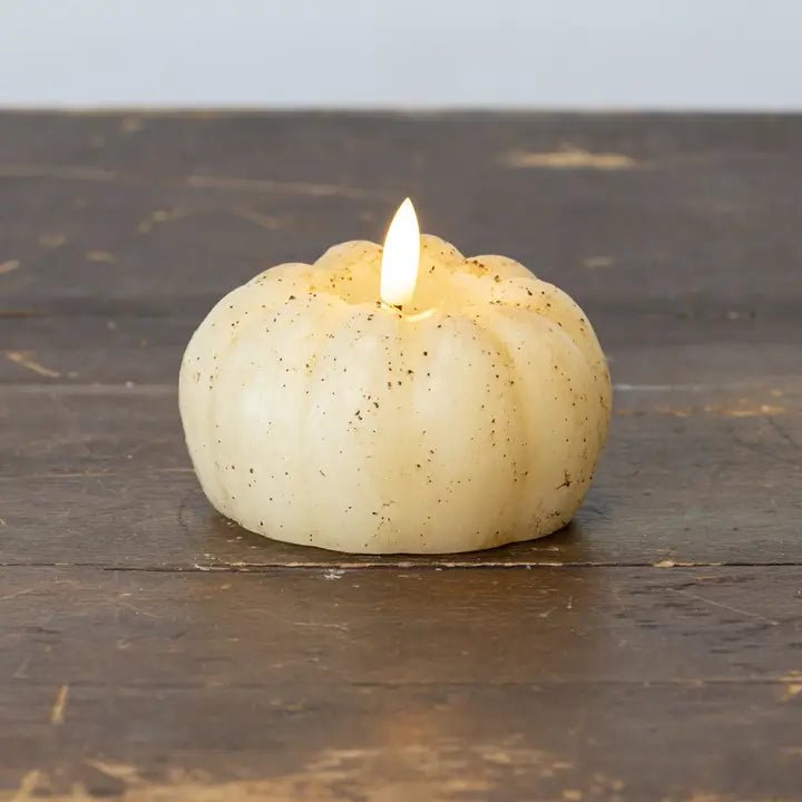 Flameless Pumpkin Candle 3" Ivory - The Cozy Nest