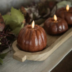 Flameless Pumpkin Candle 4" Bronze - The Cozy Nest