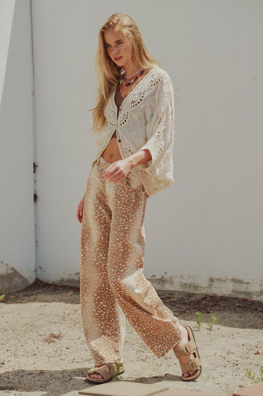 Floral Embroidered Lace Button Front Top - The Cozy Nest