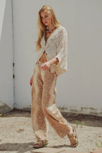 Floral Embroidered Lace Button Front Top - The Cozy Nest