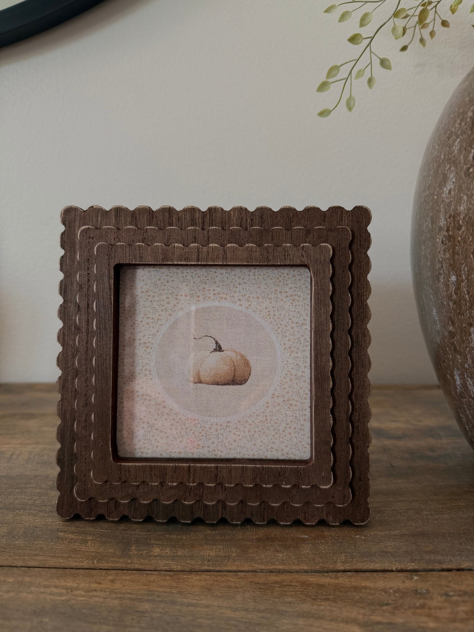 Framed Cross Stitch Pumpkin - The Cozy Nest