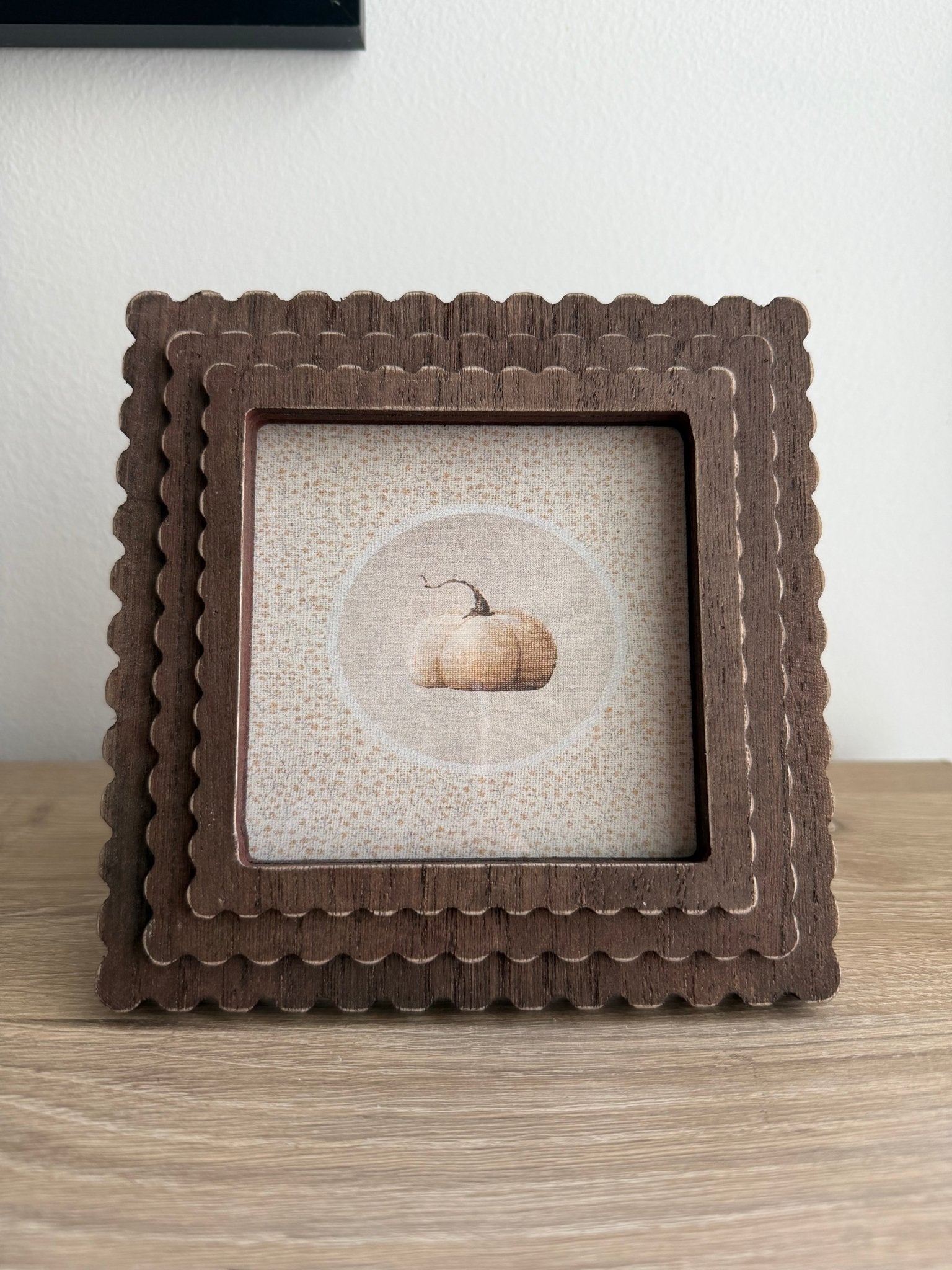 Framed Cross Stitch Pumpkin - The Cozy Nest