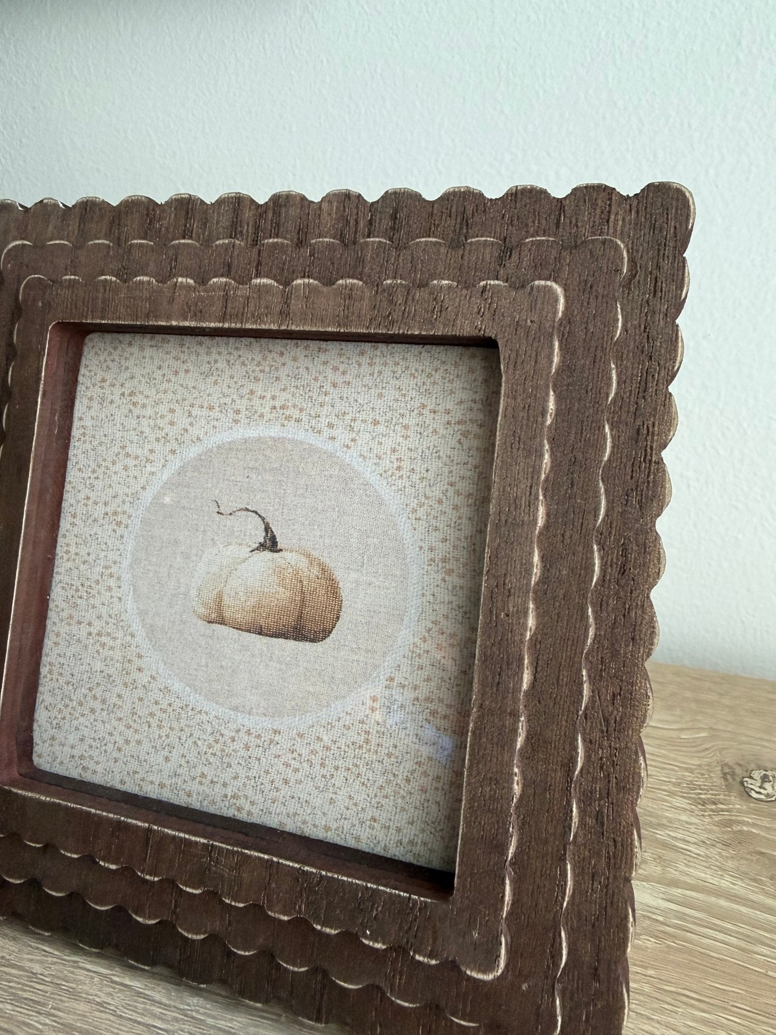 Framed Cross Stitch Pumpkin - The Cozy Nest