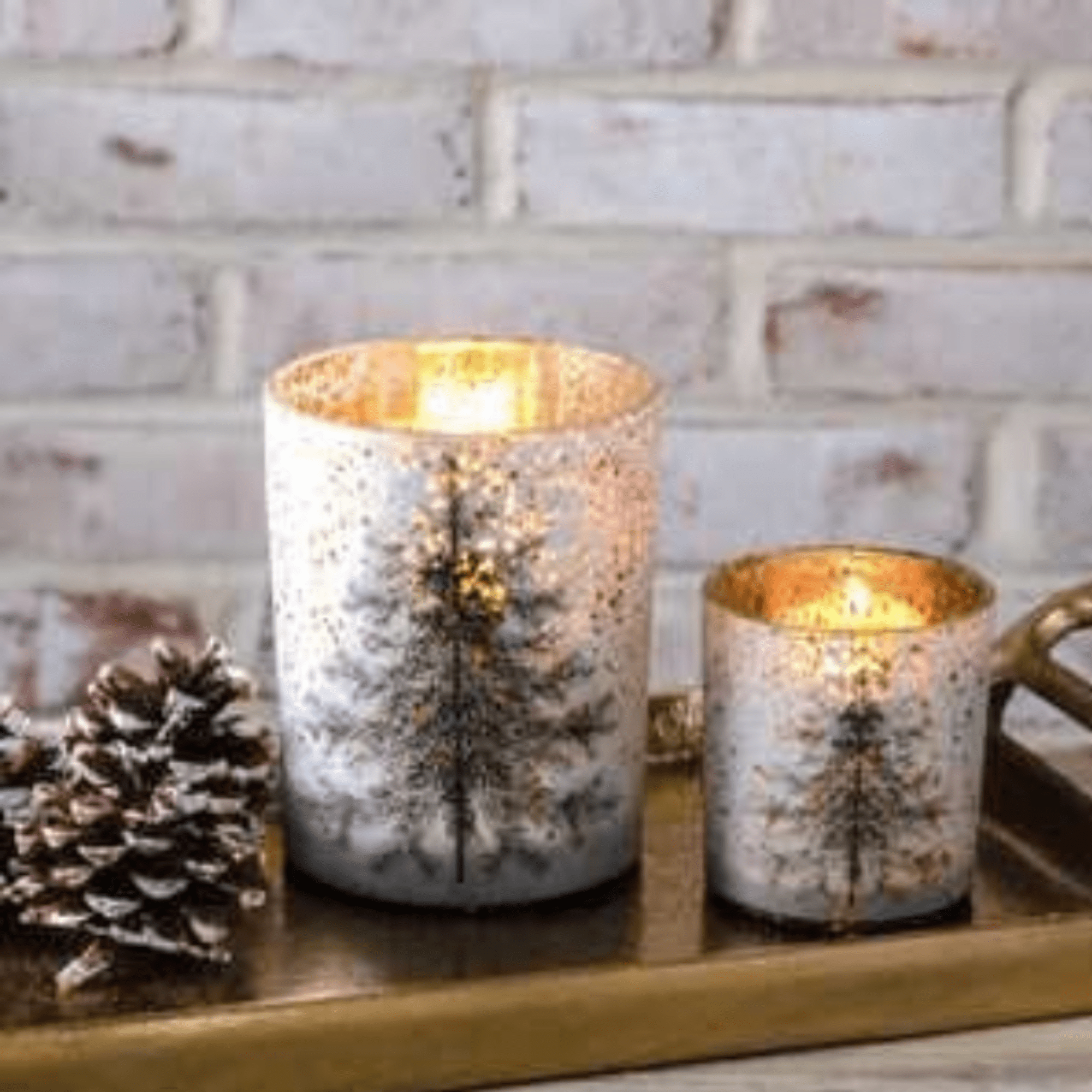 Frosted Tree Votive Set - The Cozy Nest