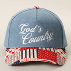 God's Country Embroidered Denim Trucker Hat - The Cozy Nest