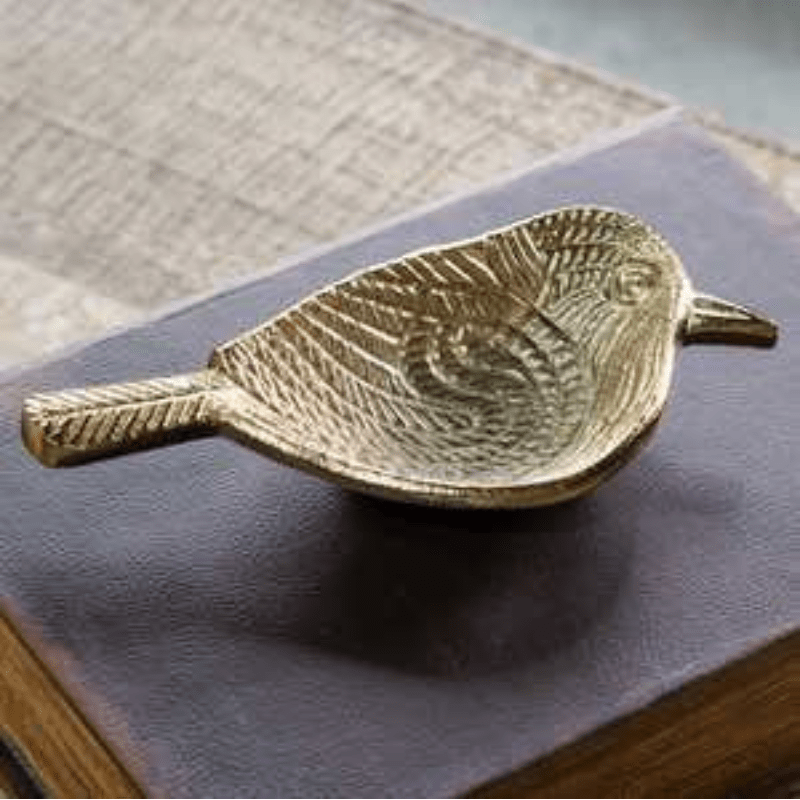 Gold Bird Dish - The Cozy Nest