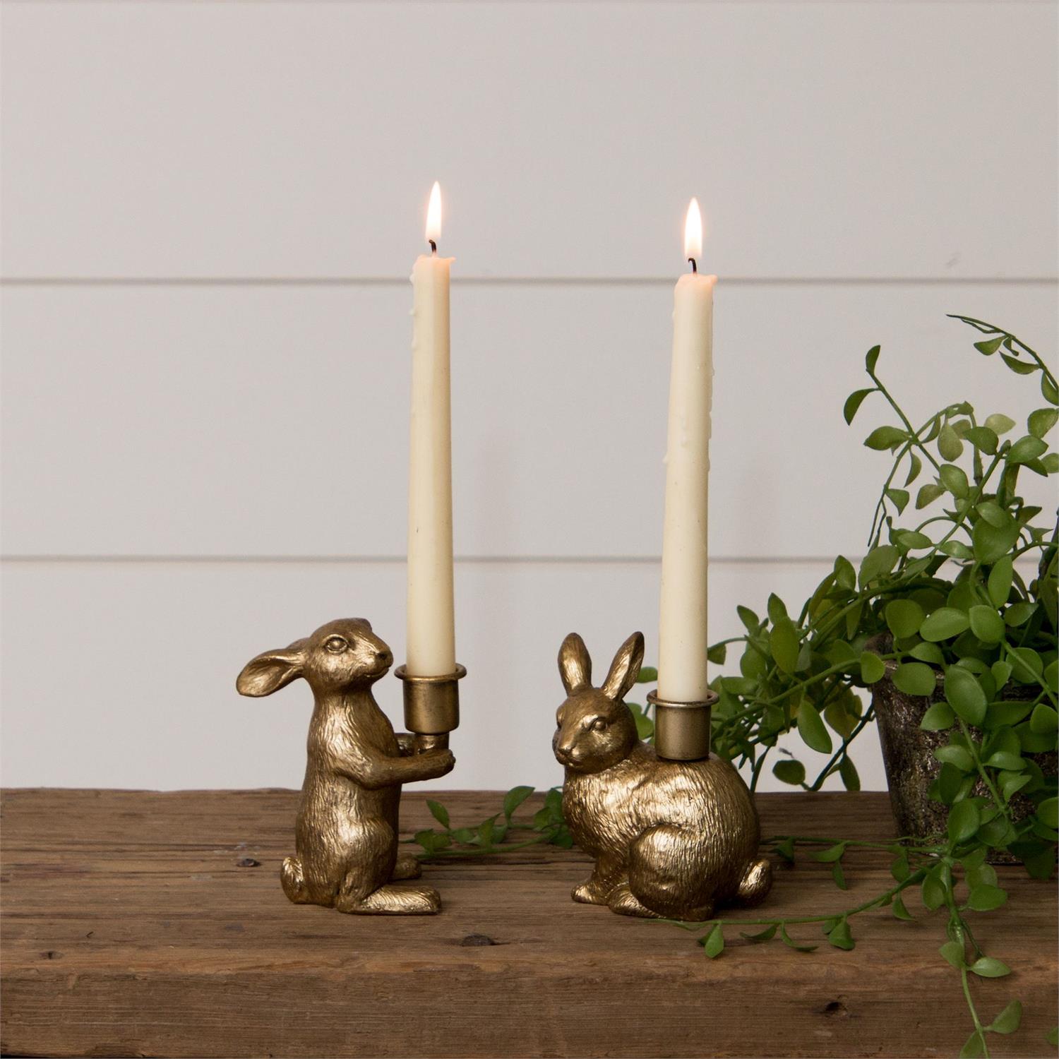 Gold Rabbit Taper Holders - The Cozy Nest