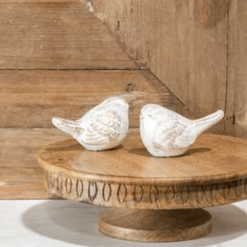 Gold Wash Cement Birds - The Cozy Nest