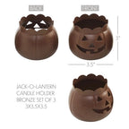 Halloween Bronze Jack-O'-Lantern Candle Holder - The Cozy Nest