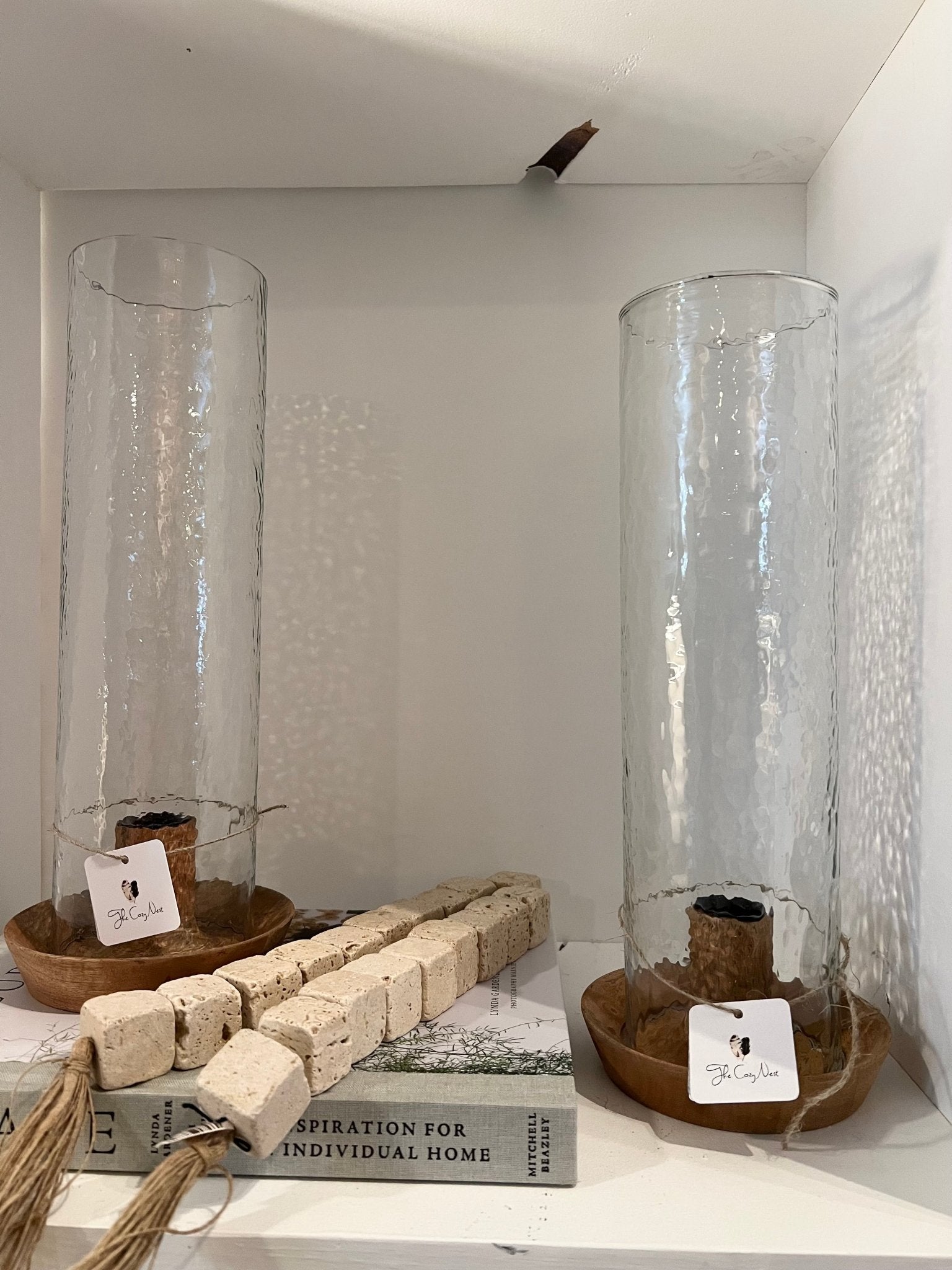 Hammered Glass Taper Holder - The Cozy Nest
