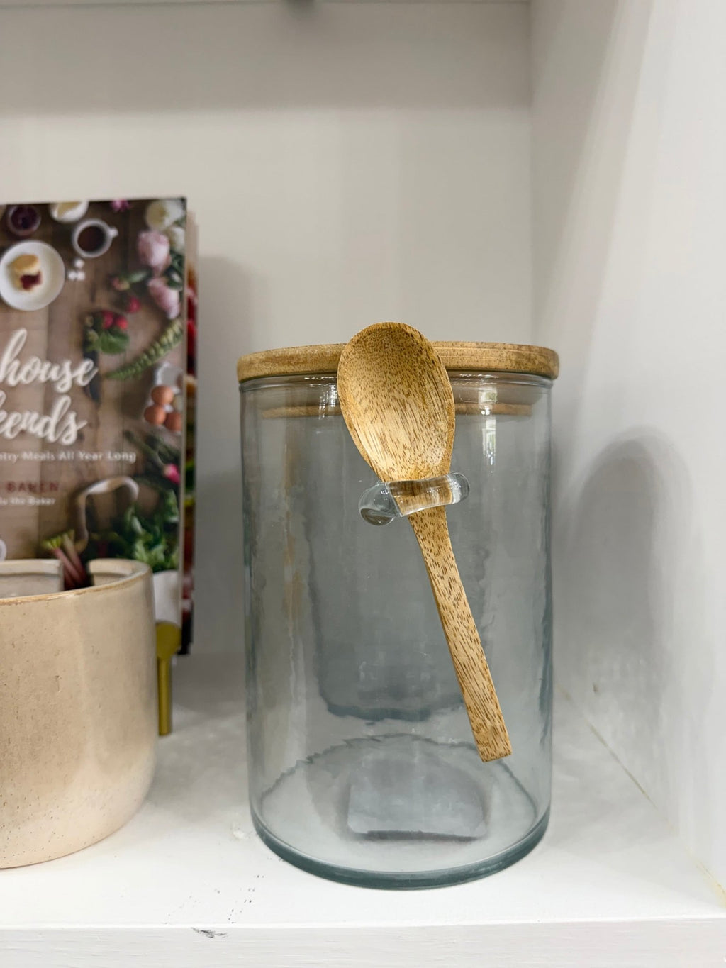 HAMMERED JAR W/ WOOD LID & SPOON - The Cozy Nest